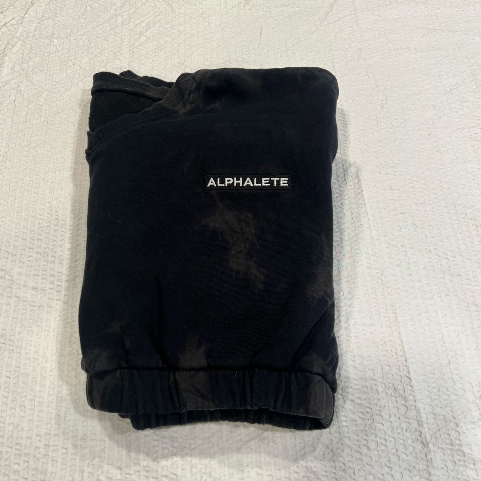 Alphalete V Neck Pullover Cropped Hoodie Size M Black Tie Dye — image 8 of 8